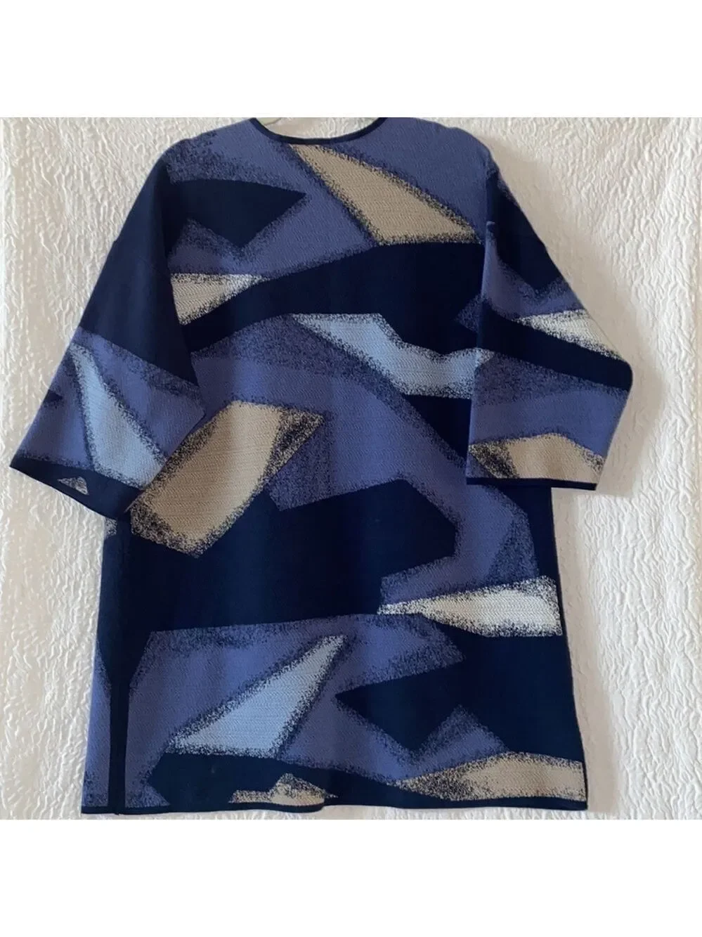 CHICO'S Painted Pattern Pam Abstract Open Front Cardigan